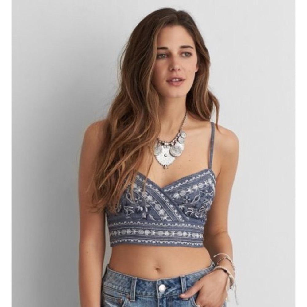 Embroidered Crop Top
